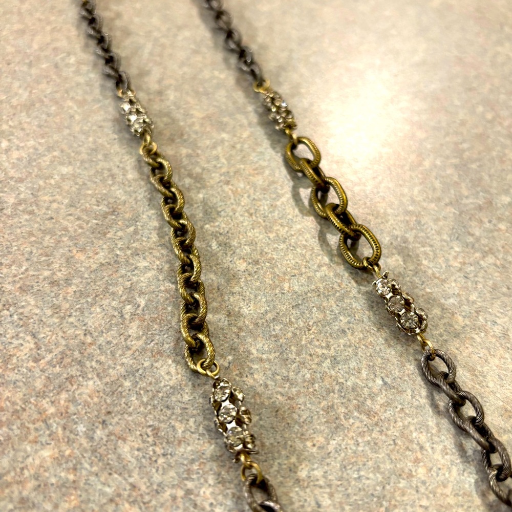 LOFT Chain Necklace with Rhinestone Accent